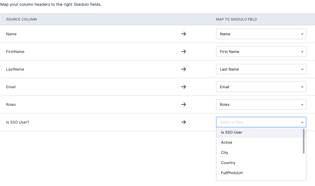 Mapping the SSO User field in the data loader