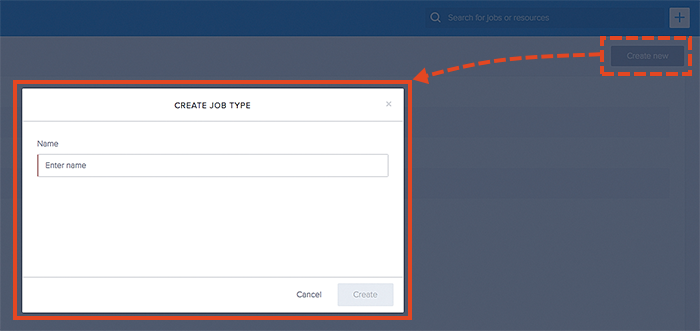 How to create a new job type using the data table.