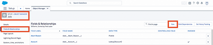 An example showing how to locate the object named job using Salesforce Lightning.