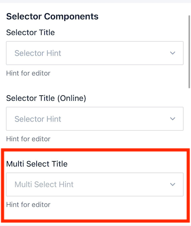 Multi-selector component